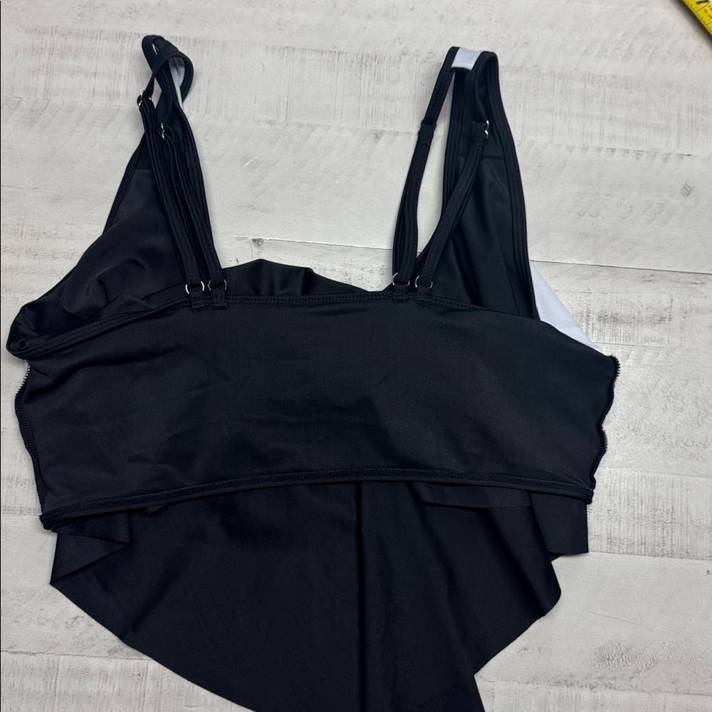 Two Piece Bathing Suit Ruffled Flounce Top with high waisted bikini bottoms - Picture 11 of 11